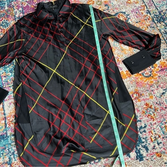Rag and Bone Silk windowpane Edith Plaid blouse Size medium Tunic - Picture 16 of 16